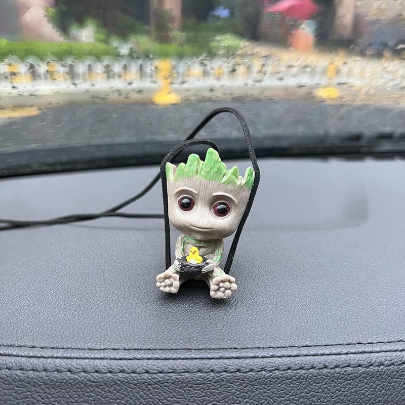 WYJS Car Hanging Accessories,Swing Smile Little Tree Man Car Mirror Hanging Accessories,car Decoration Charm Pendant,Car Mirror Suspension Decoration,car Charm Decoration, Lanyard: Adjustable Length - Image 2
